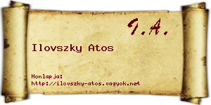 Ilovszky Atos névjegykártya